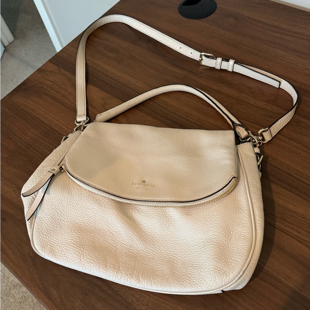 Kate Spade Beige Leather Shoulder Bag